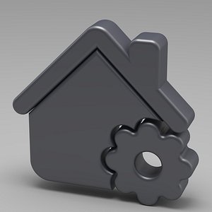house gear symbol 3d