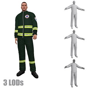Paramedic 3 LOD's Rigged