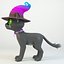 Cute Cartton Witch Cat