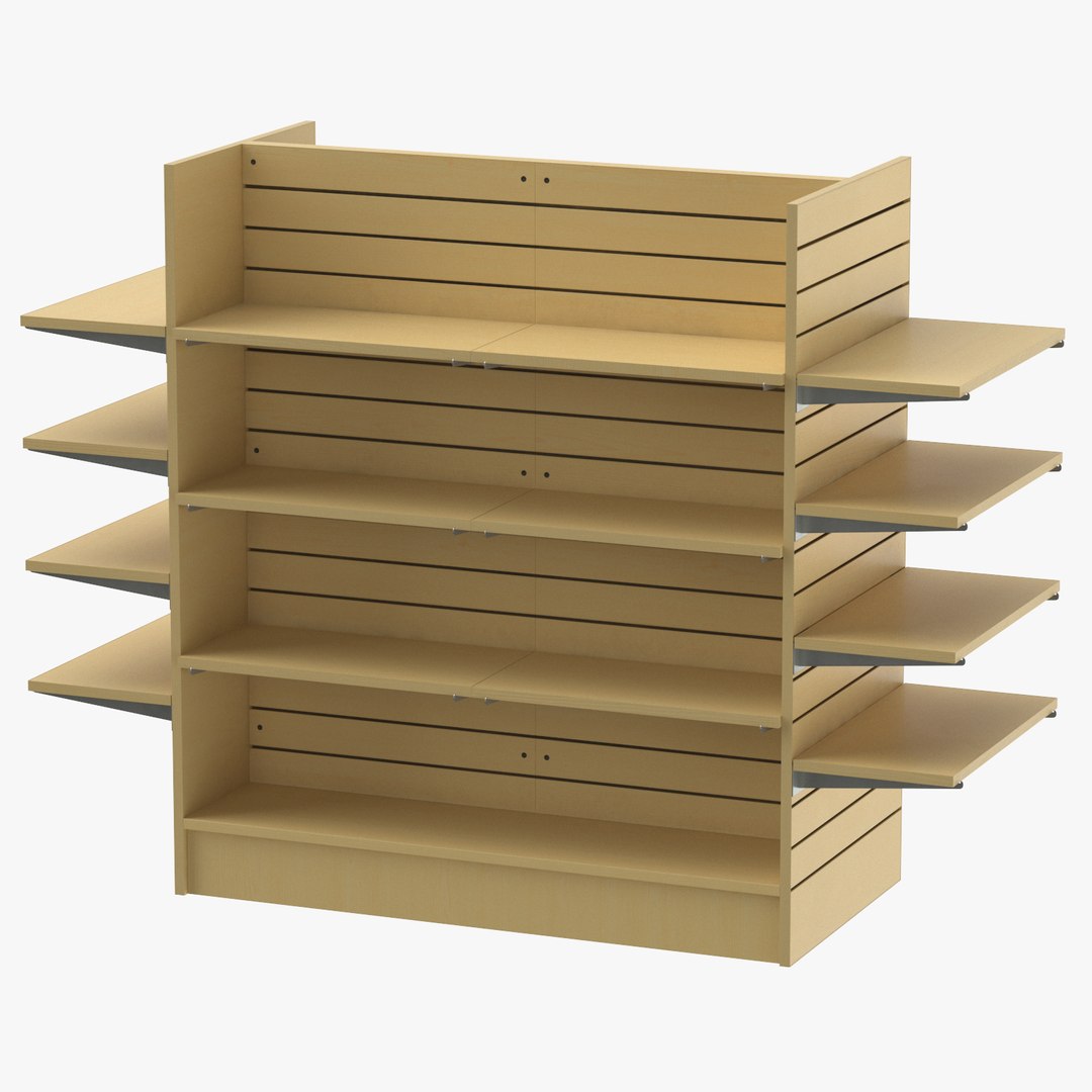 Slat wall gondolas shelves 3D TurboSquid 1243339