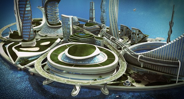 3D futuristic cityscape - TurboSquid 1388101