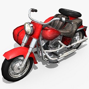 3d model heavy motorcycle sidecar