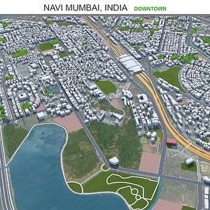 3D model Navi Mumbai Downtown India