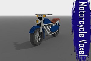 motorcycle voxel low-poly 3D model