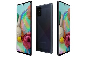Samsung Galaxy A71 Crush Black Low Poly 3D model