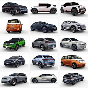 Electro Car 10 low poly car