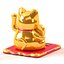 gold maneki neko cat 3D
