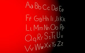neon font alphabet