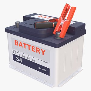 Car Battery with Jumper Clamps M1 3D model