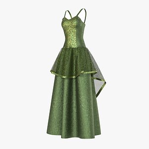 Green Dress with Lace