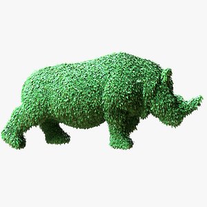 Rhino Topiary Garden Sculptures 3D model