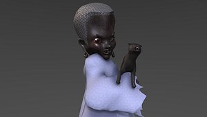 Character design based on ghosts from Thai nuns Low-poly 3D model