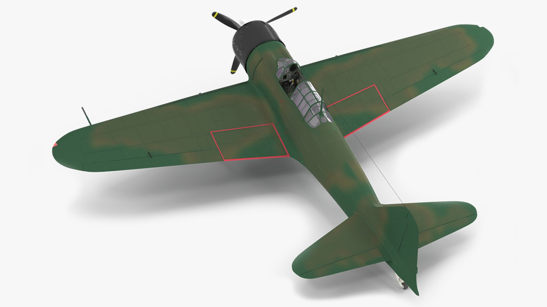 WWII Fighter Aircraft Rigged 3D model preview