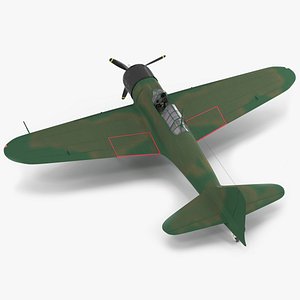 3D WWII Fighter Aircraft Rigged