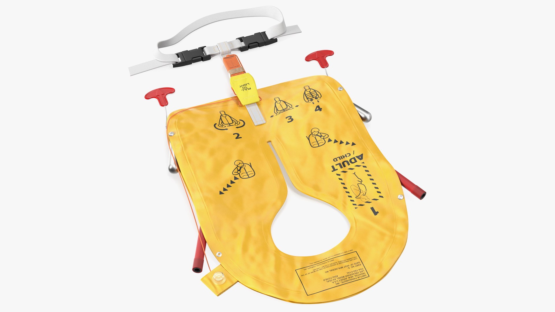 Airline Inflatable Life Vest 3D model preview