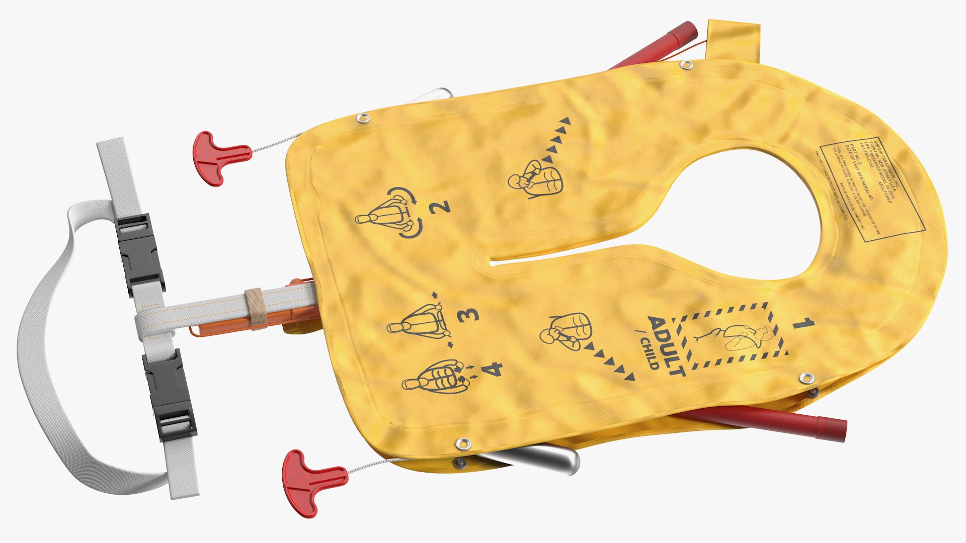 3D airline inflatable life vest TurboSquid 1592972