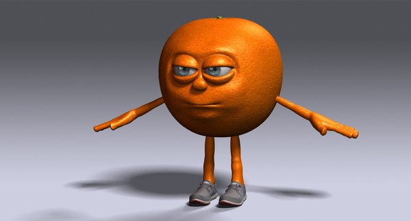 3D orange cartoon character fruit model - TurboSquid 1294930