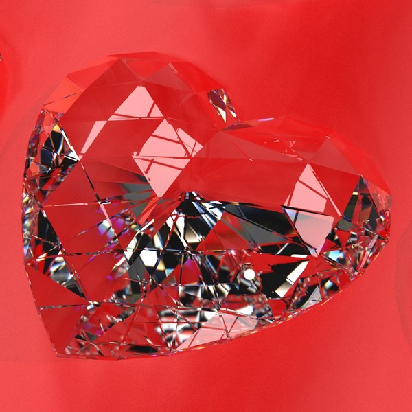 set heart shaped gemstone 3D model