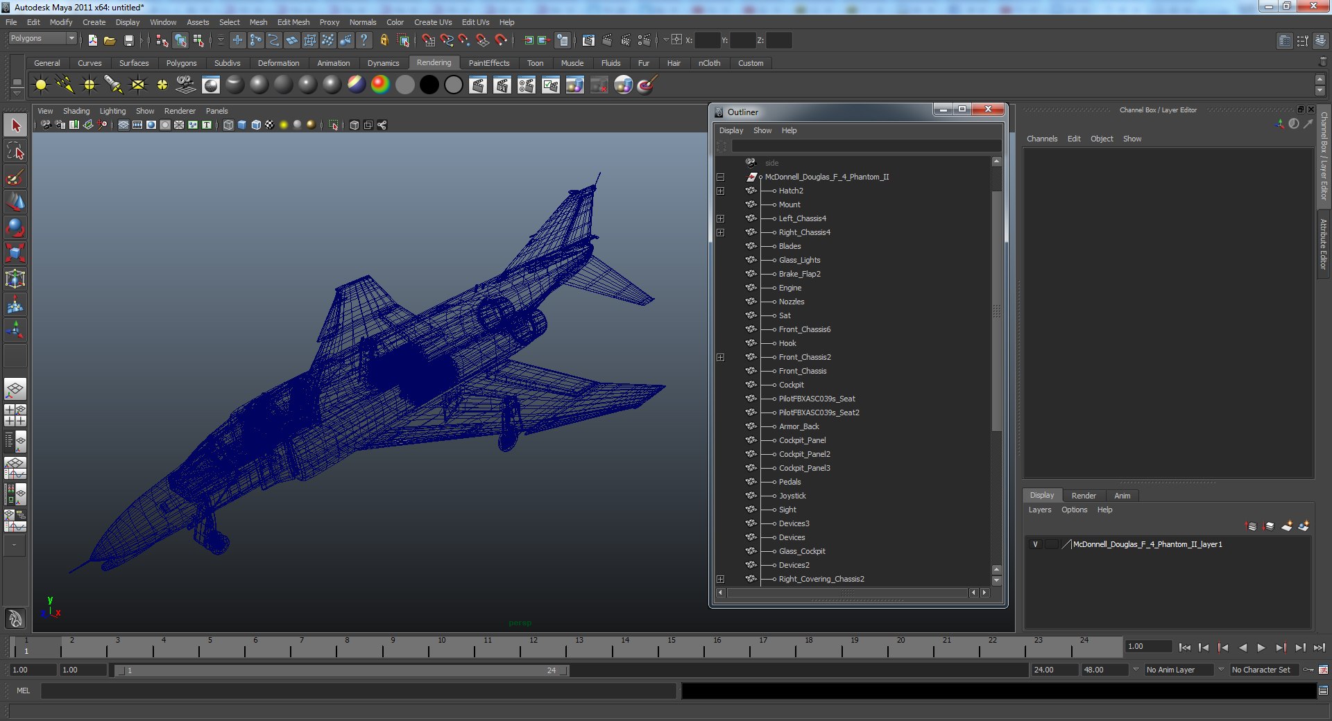 McDonnell Douglas F-4 Phantom II 2 3D model preview