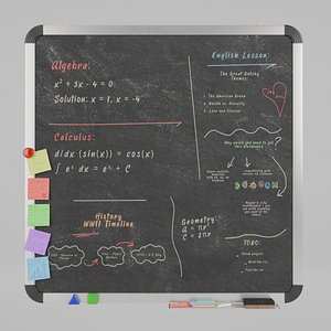 3D Customizable Wall-Mounted Blackboard - Square Metal Writing Board