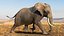 3D model elephant running animal fur