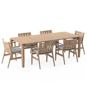 Levante Table and Chairs 3D