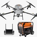 DJI Agras T100S With RC plus 2 Remote and D14000ie generator