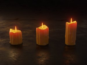 melted candles 3D model