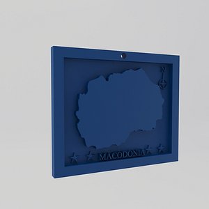 3D Macedonia-Macodonia Map Print