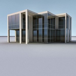 modern building 3d 3ds