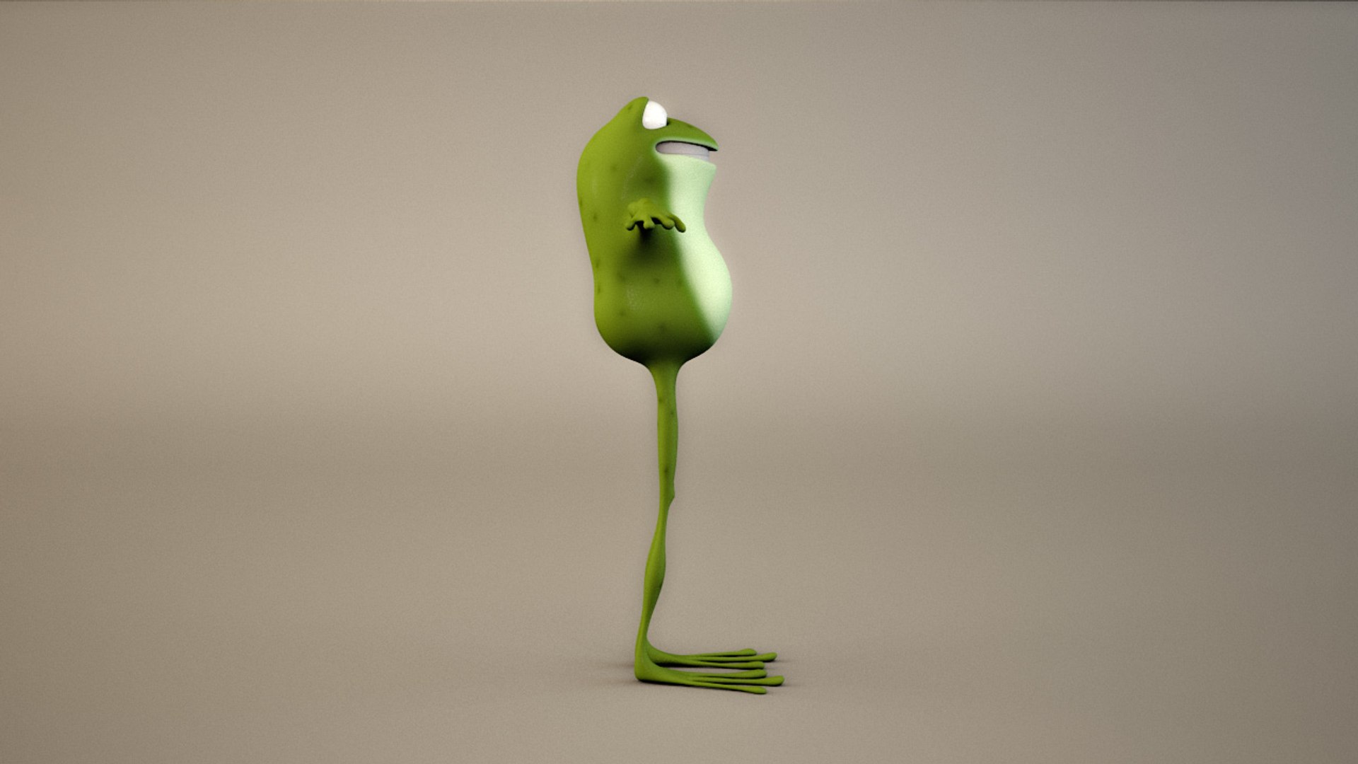 3d cartoon character frog model