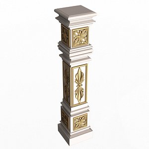 Stair Baluster 05 White 3D