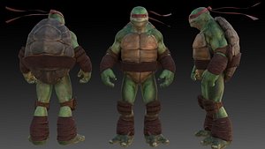 Raphael TMNT 3D Model High Quality Rigged