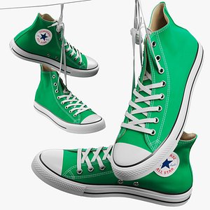 Green Converse All Star Sneakers Suspended by Laces 3D model