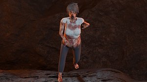 3D Pregnant Zombie 3D Model Animated And Game Ready