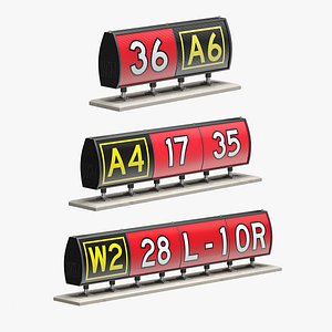 Airfield Runway Guidance Signs Collection 3D model