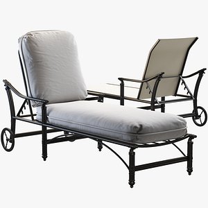 Castelle COCO ISLE Cushioned and Sling Chaise Lounge