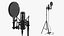 Adjustable Stand with Microphones Collection 3D model