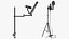 Adjustable Stand with Microphones Collection 3D model