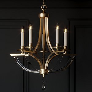 John-Richard Collection Bent 5-Light Crystal Chandelier