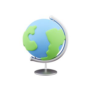 3d cartoon Earth globe