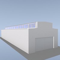 Manufactory empty building with lamps
