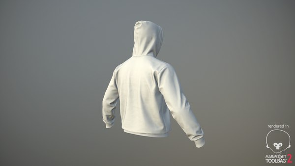 Realistic white hoodie 01 3D model - TurboSquid 1281142