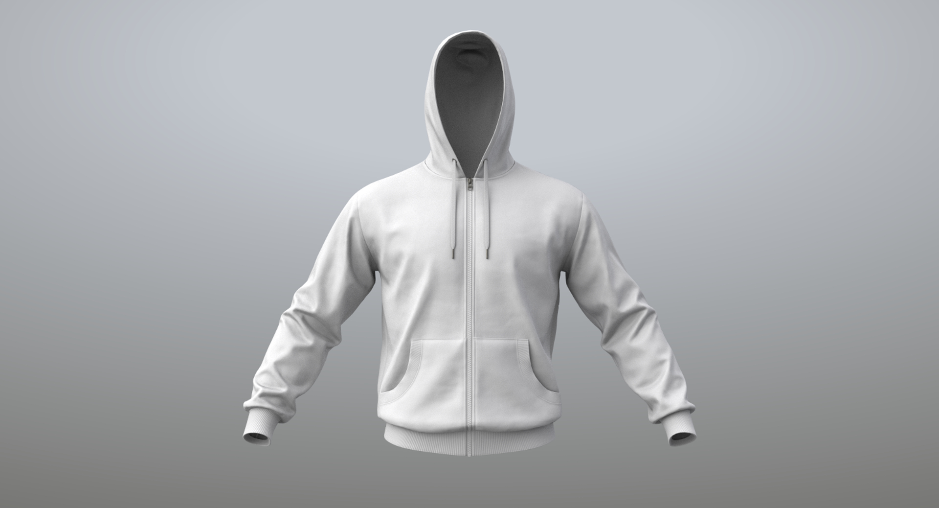 Full zip hoodie model | 3D model