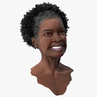 Elderly Afro American Woman Head Smiling