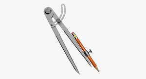 compass pencil drawing 3D model