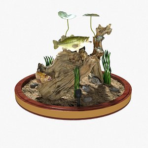 3D model Taxidermy Habitat Scene
