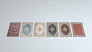 6 scottish rugs 3D model