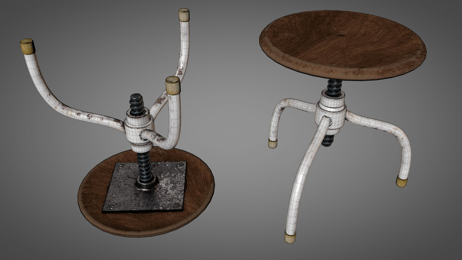 old worn vintage stool 3D model https://p.turbosquid.com/ts-thumb/19/xVM9lL/oIPLLaof/chairturn02/jpg/1547110061/1920x1080/turn_fit_q99/3c1d72ed32326c00b28b5e5247866297c8d7b10e/chairturn02-1.jpg