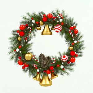 3D christmas wreath holiday
